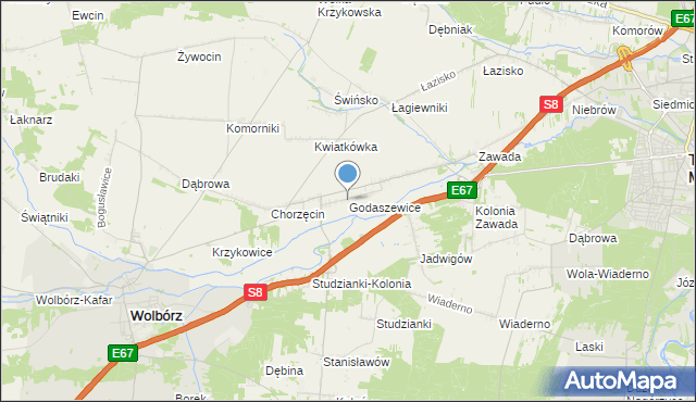 mapa Godaszewice, Godaszewice na mapie Targeo